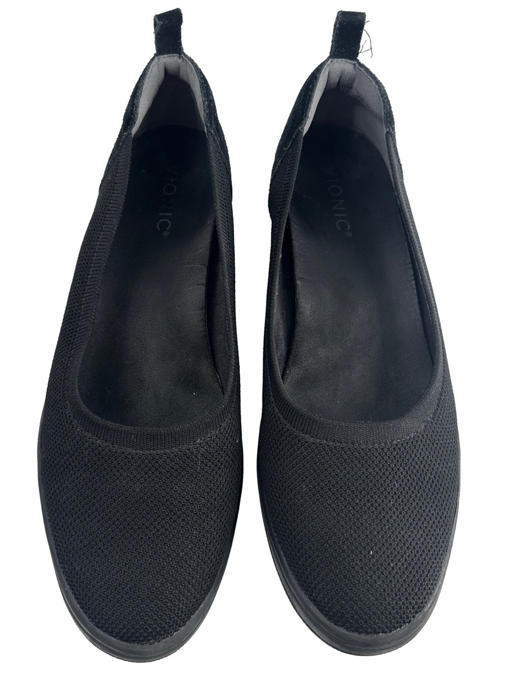 Vionic slip on shoe Jacey Knit Wedge Black Seude detail arch support sz 9.5 - Picture 3 of 11